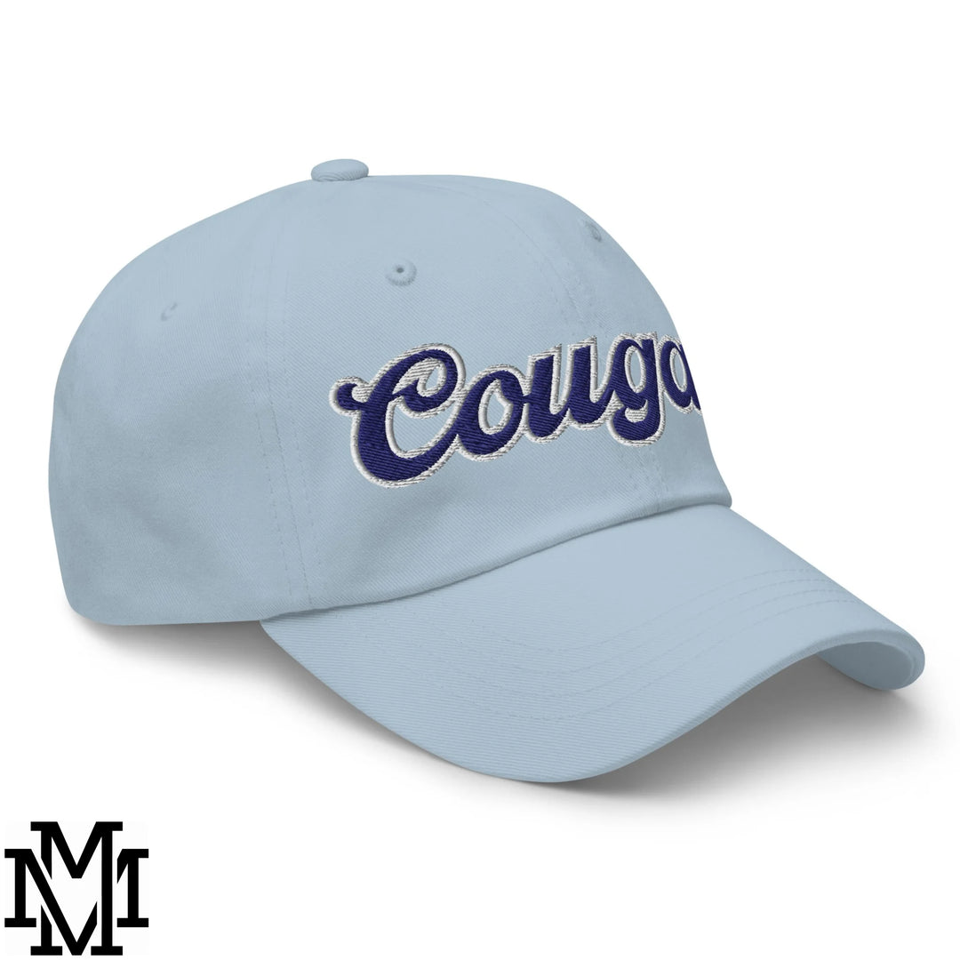 Cougar Embroidered Unstructured Dad Hat - Light Blue