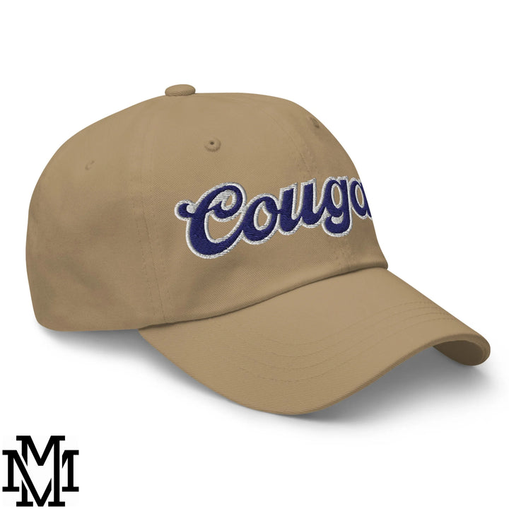 Cougar Embroidered Unstructured Dad Hat - Khaki