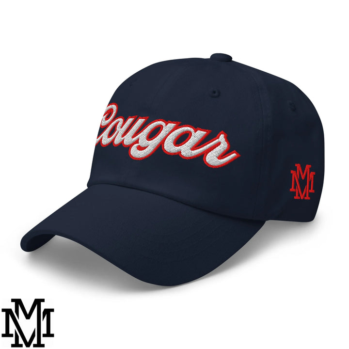 Cougar Embroidered Unstructured Dad Hat - Navy