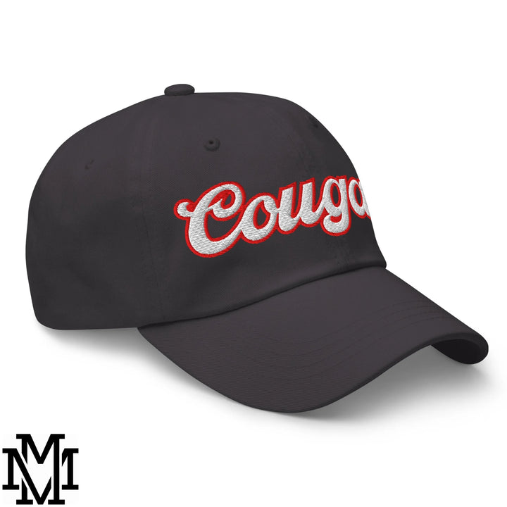 Cougar Embroidered Unstructured Dad Hat - Dark Grey