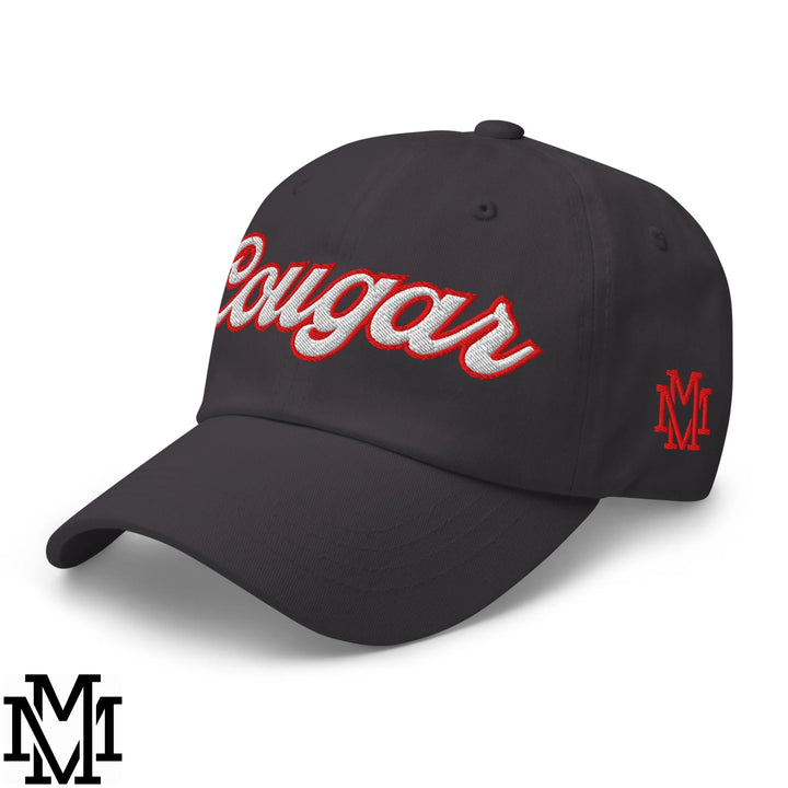 Cougar Embroidered Unstructured Dad Hat - Dark Grey