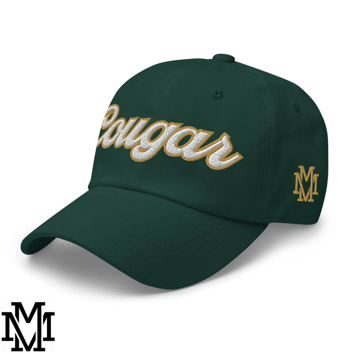 Cougar Embroidered Unstructured Dad Hat - Spruce