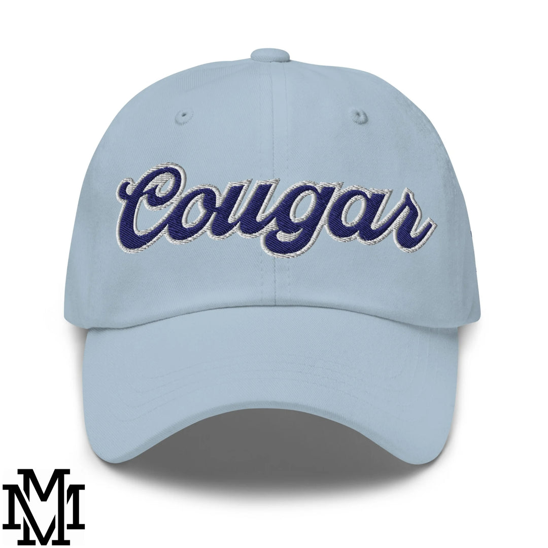 Cougar Embroidered Unstructured Dad Hat - Light Blue