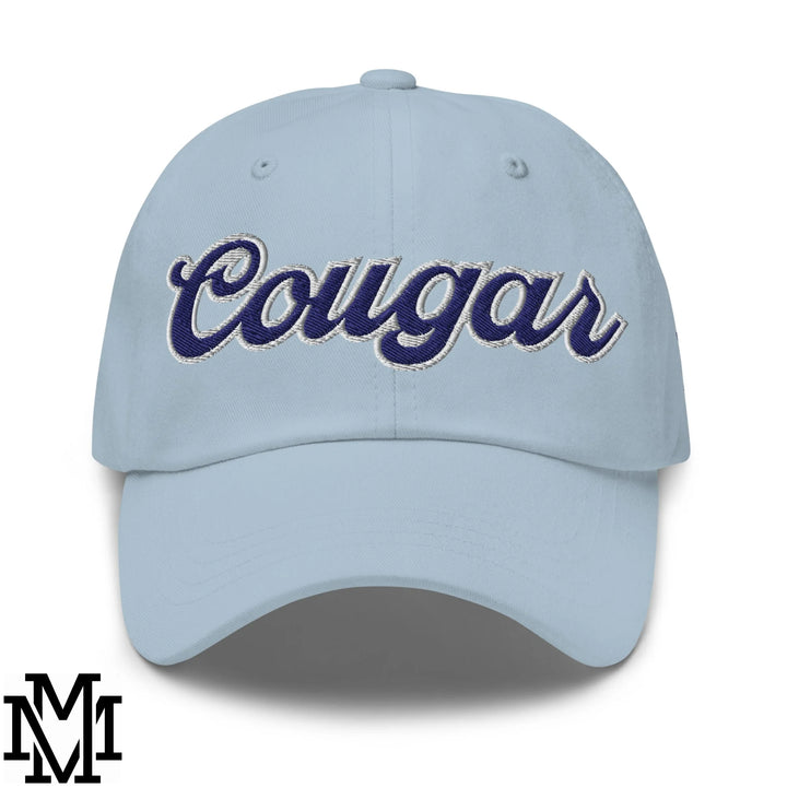 Cougar Embroidered Unstructured Dad Hat - Light Blue