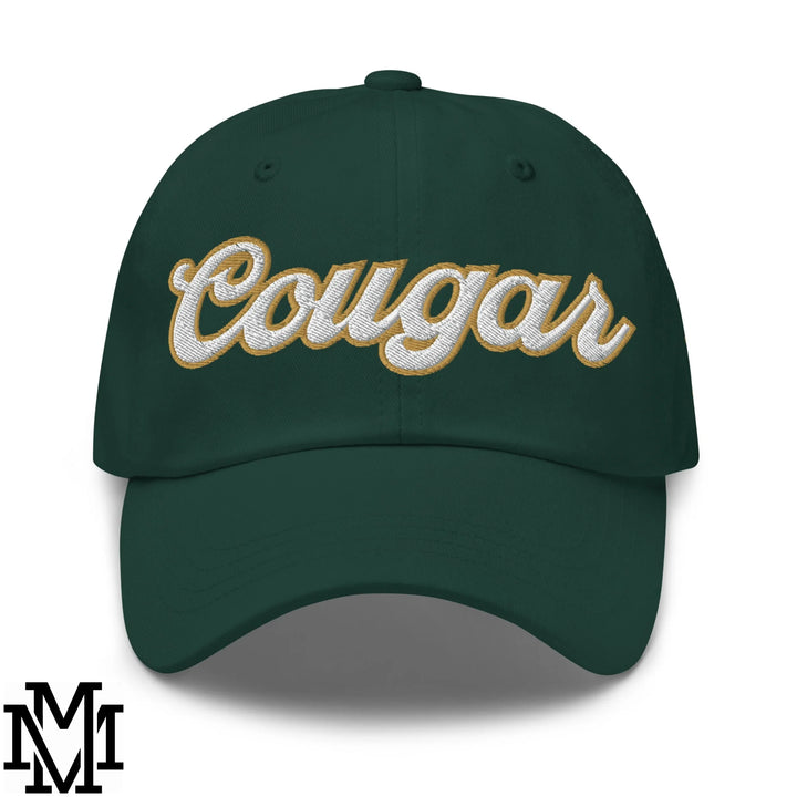 Cougar Embroidered Unstructured Dad Hat - Spruce