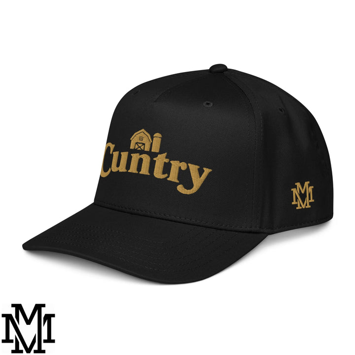 Cuntry Embroidered Baseball Snapback Hat - Black