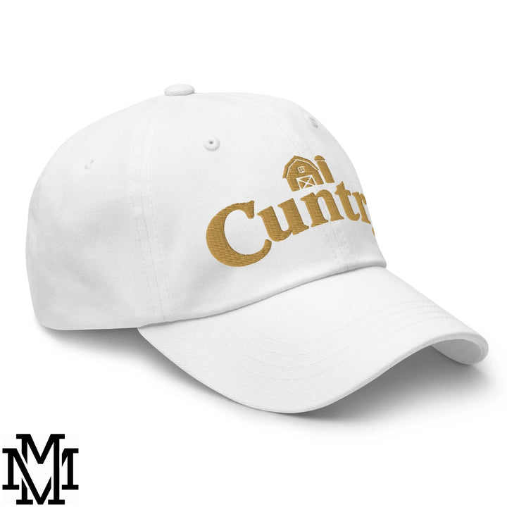 Cuntry Embroidered Unstructured Dad Hat - White