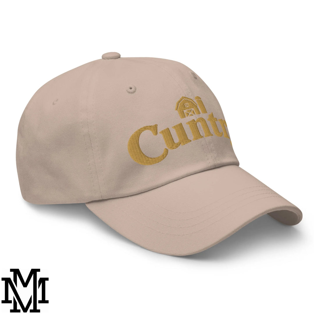 Cuntry Embroidered Unstructured Dad Hat - Stone