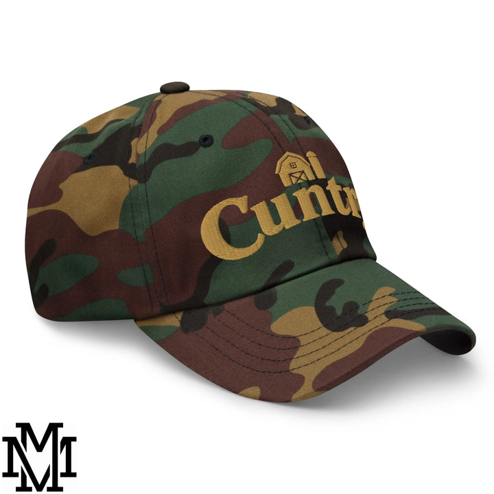 Cuntry Embroidered Unstructured Dad Hat - Green Camo