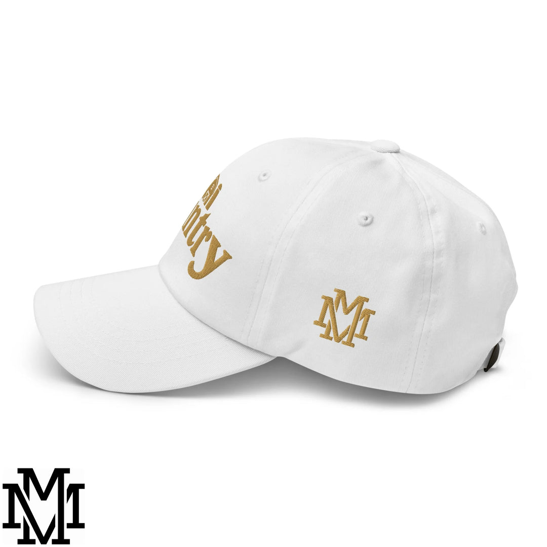 Cuntry Embroidered Unstructured Dad Hat - White