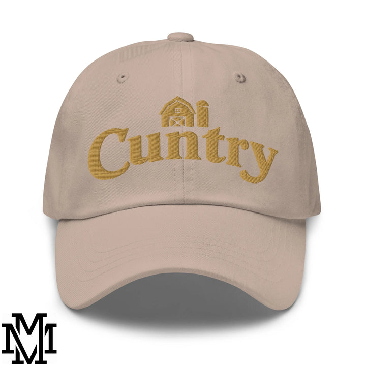 Cuntry Embroidered Unstructured Dad Hat - Stone