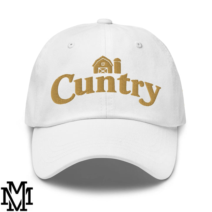 Cuntry Embroidered Unstructured Dad Hat - White