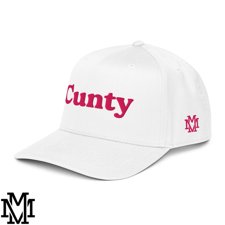 Cunty Embroidered Baseball Snapback Hat - White