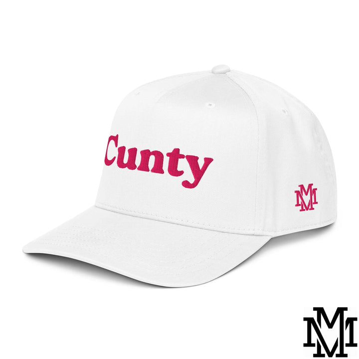 Cunty Embroidered Baseball Snapback Hat - White