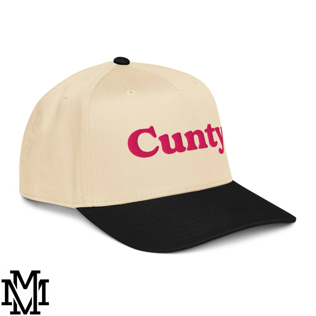 Cunty Embroidered Baseball Snapback Hat - Black Natural