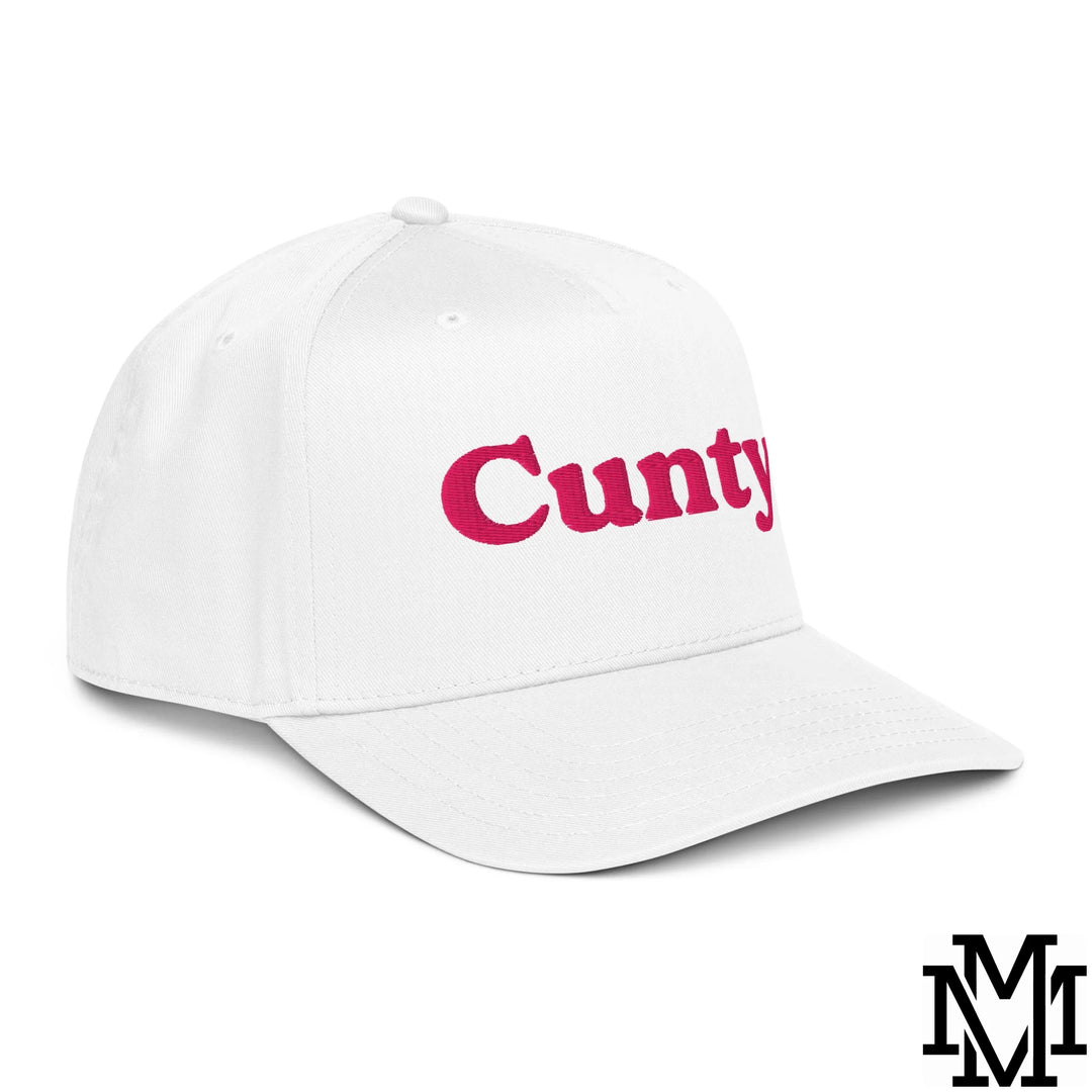 Cunty Embroidered Baseball Snapback Hat - White