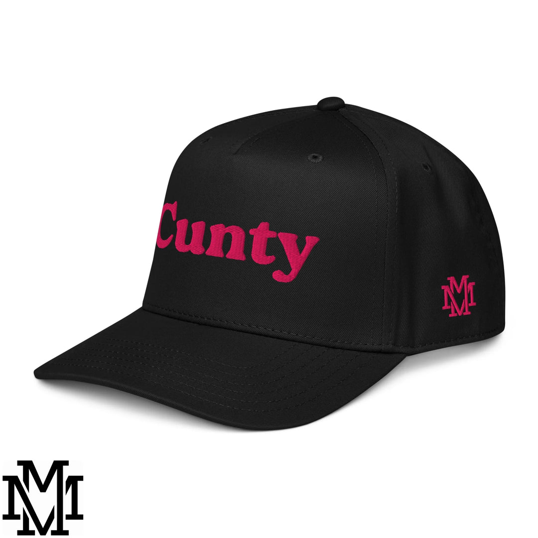 Cunty Embroidered Baseball Snapback Hat - Black