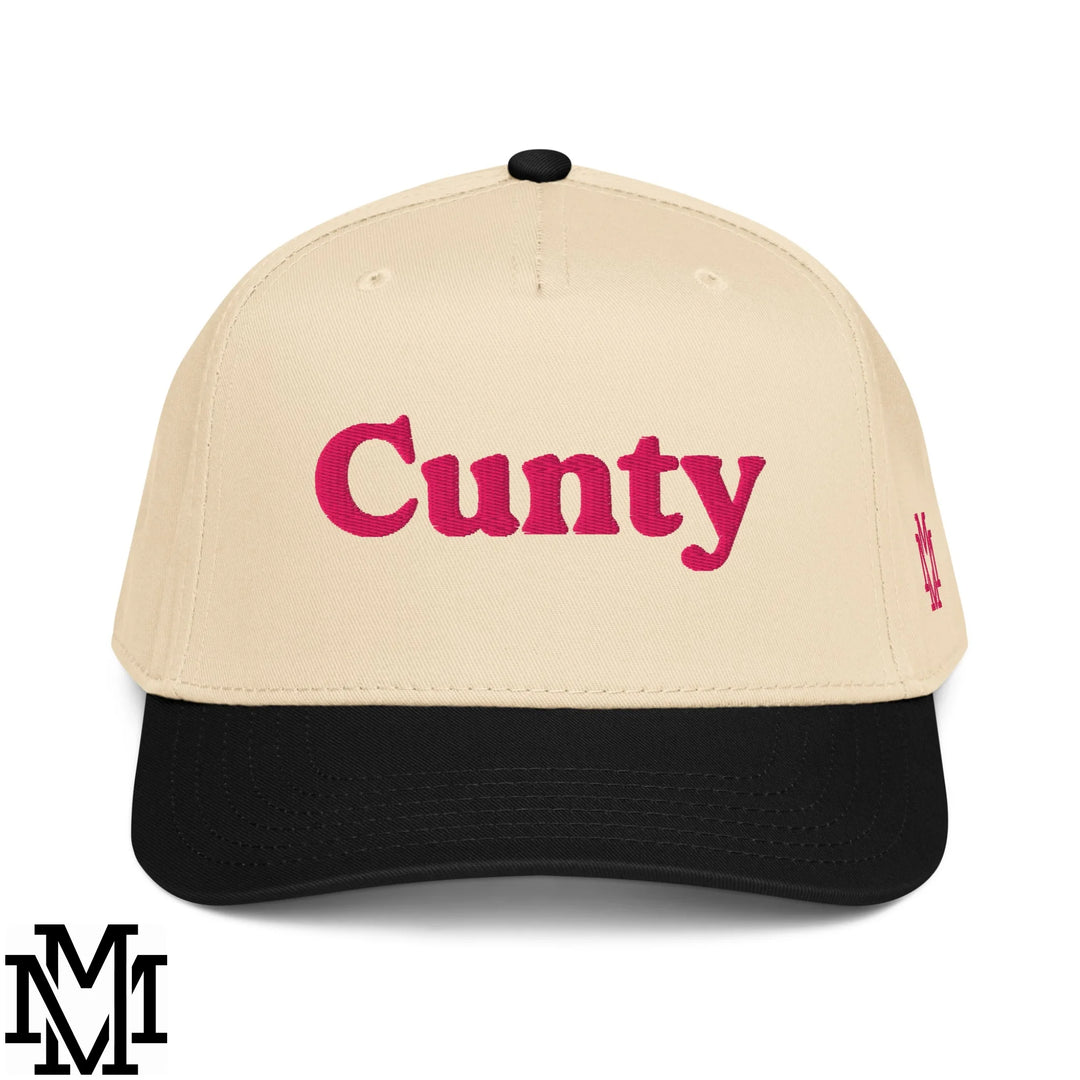 Cunty Embroidered Baseball Snapback Hat - Black Natural