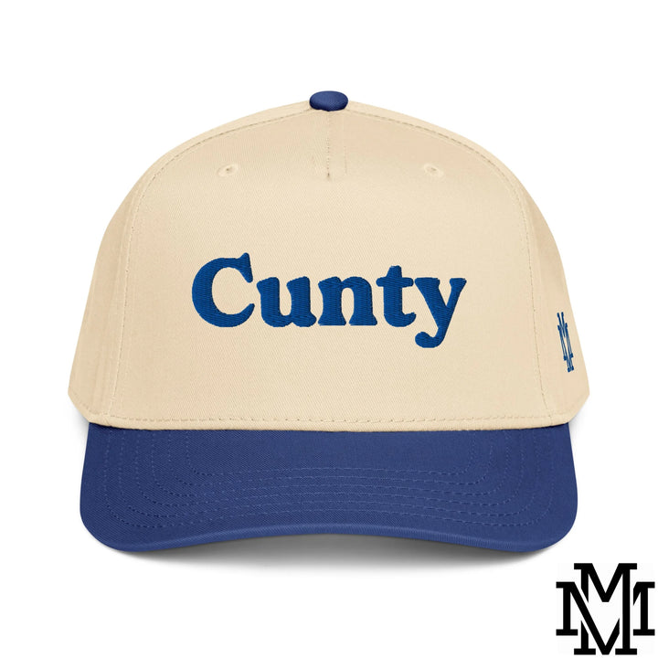Cunty Embroidered Baseball Snapback Hat - Royal Natural