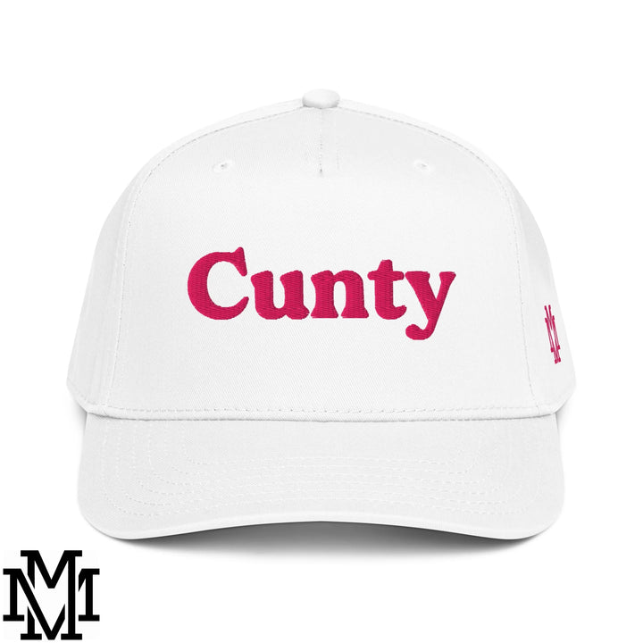 Cunty Embroidered Baseball Snapback Hat - White
