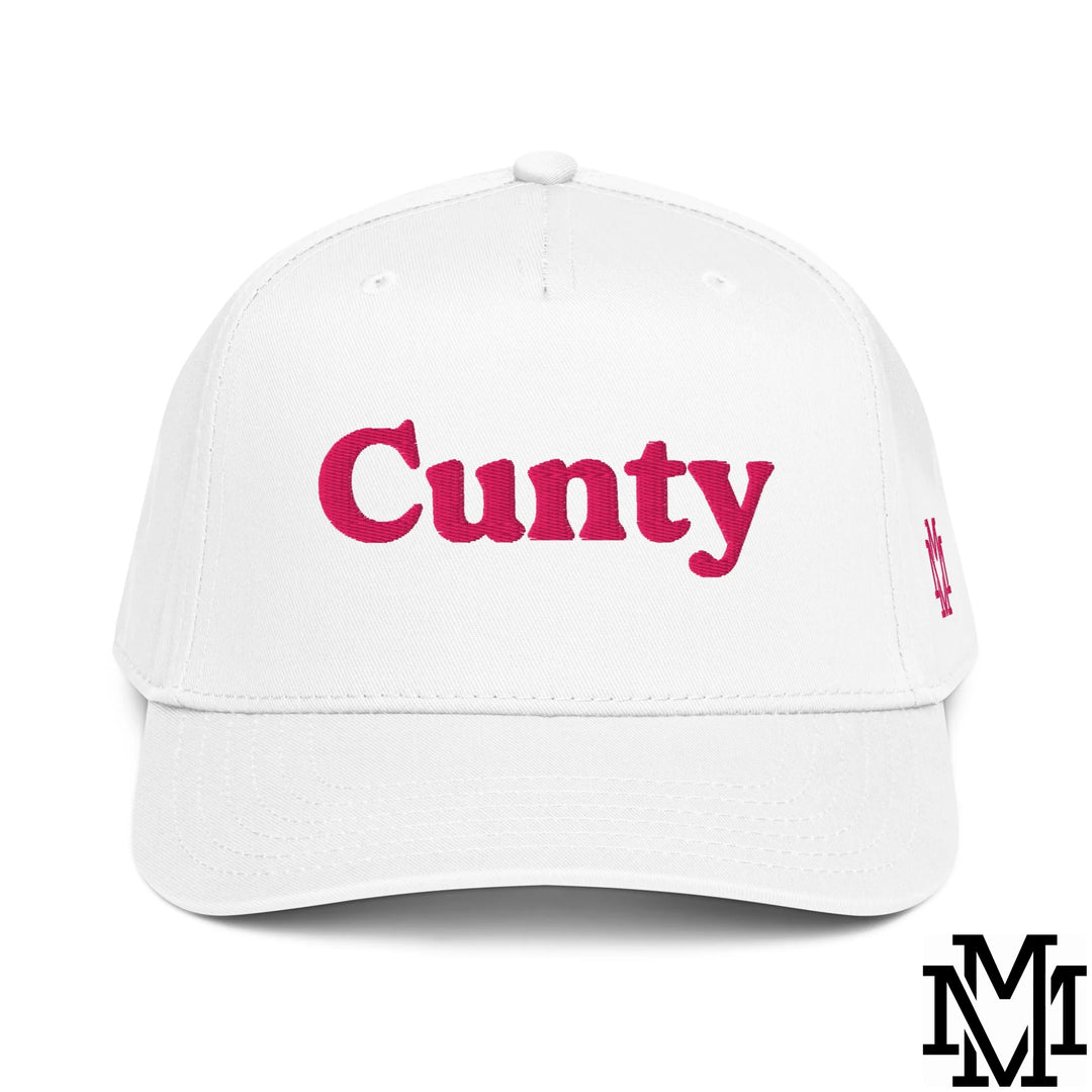 Cunty Embroidered Baseball Snapback Hat - White