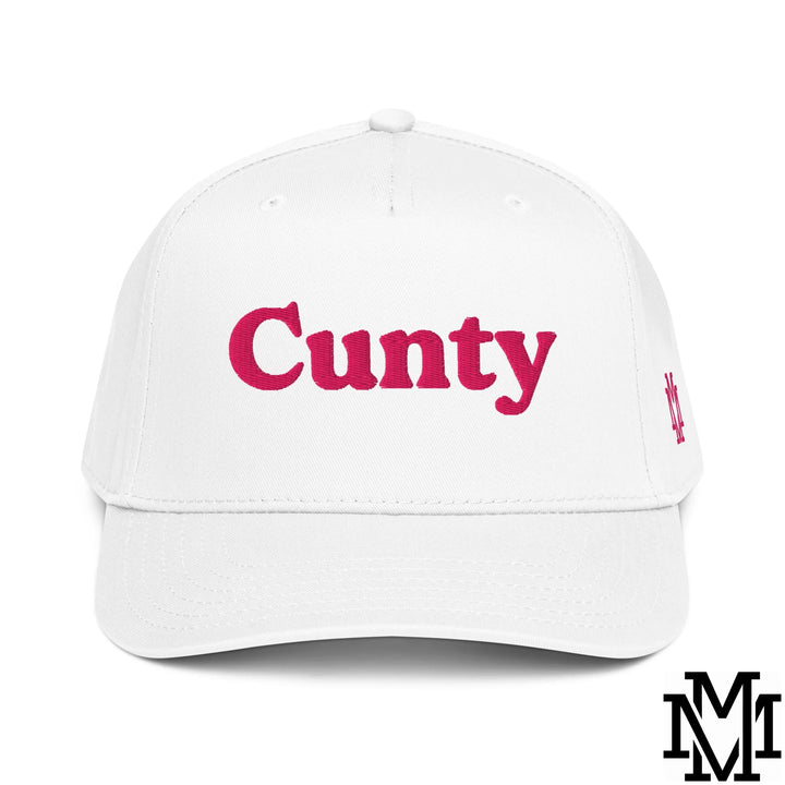 Cunty Embroidered Baseball Snapback Hat - White