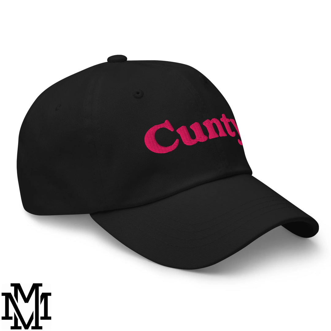 Cunty Embroidered Unstructured Dad Hat - Black