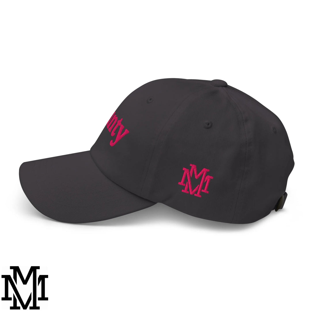 Cunty Embroidered Unstructured Dad Hat - Dark Grey