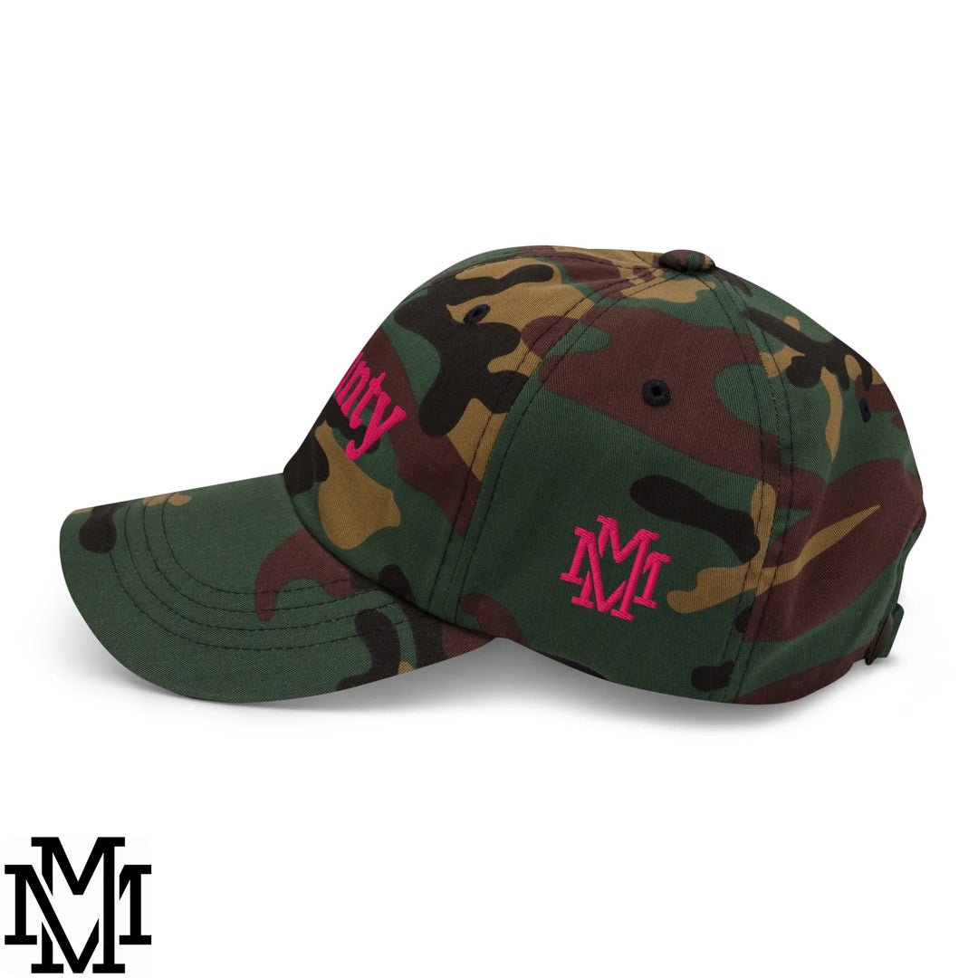 Cunty Embroidered Unstructured Dad Hat - Green Camo