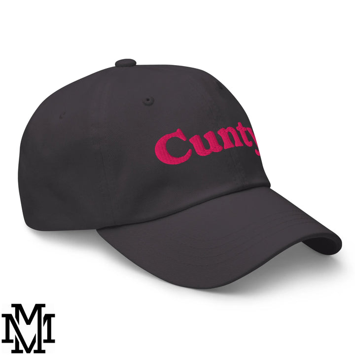 Cunty Embroidered Unstructured Dad Hat - Dark Grey