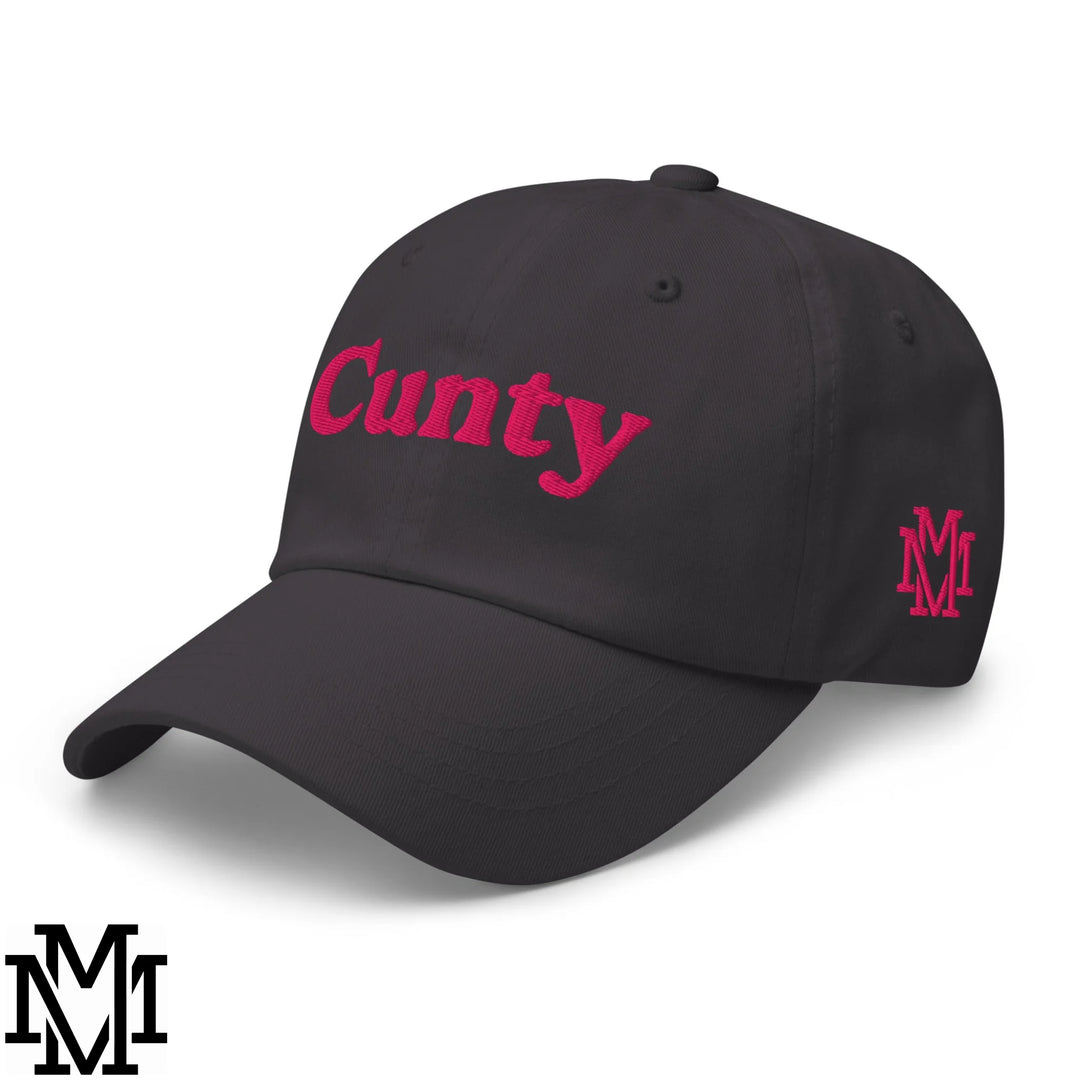 Cunty Embroidered Unstructured Dad Hat - Dark Grey