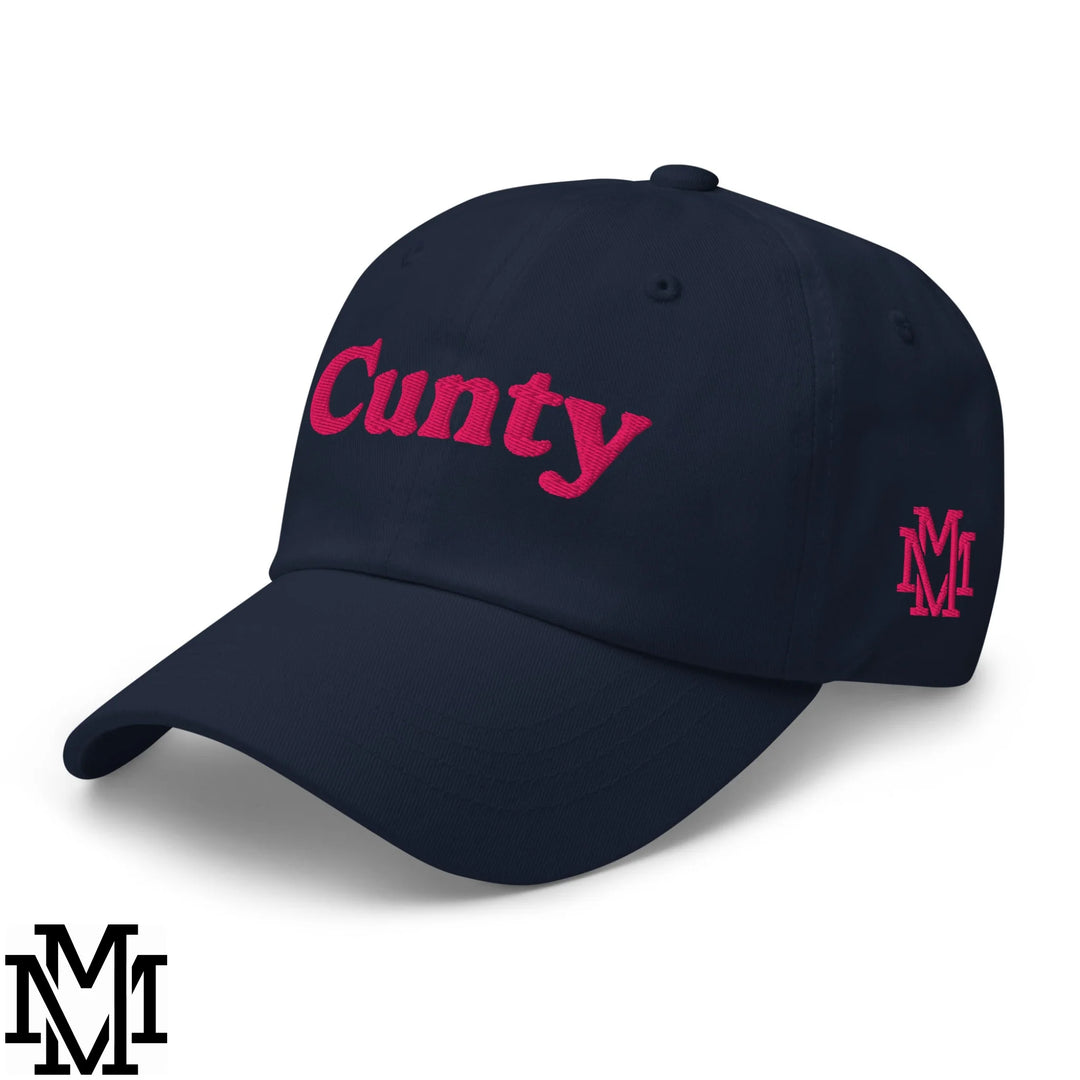 Cunty Embroidered Unstructured Dad Hat - Navy