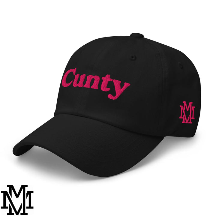 Cunty Embroidered Unstructured Dad Hat - Black