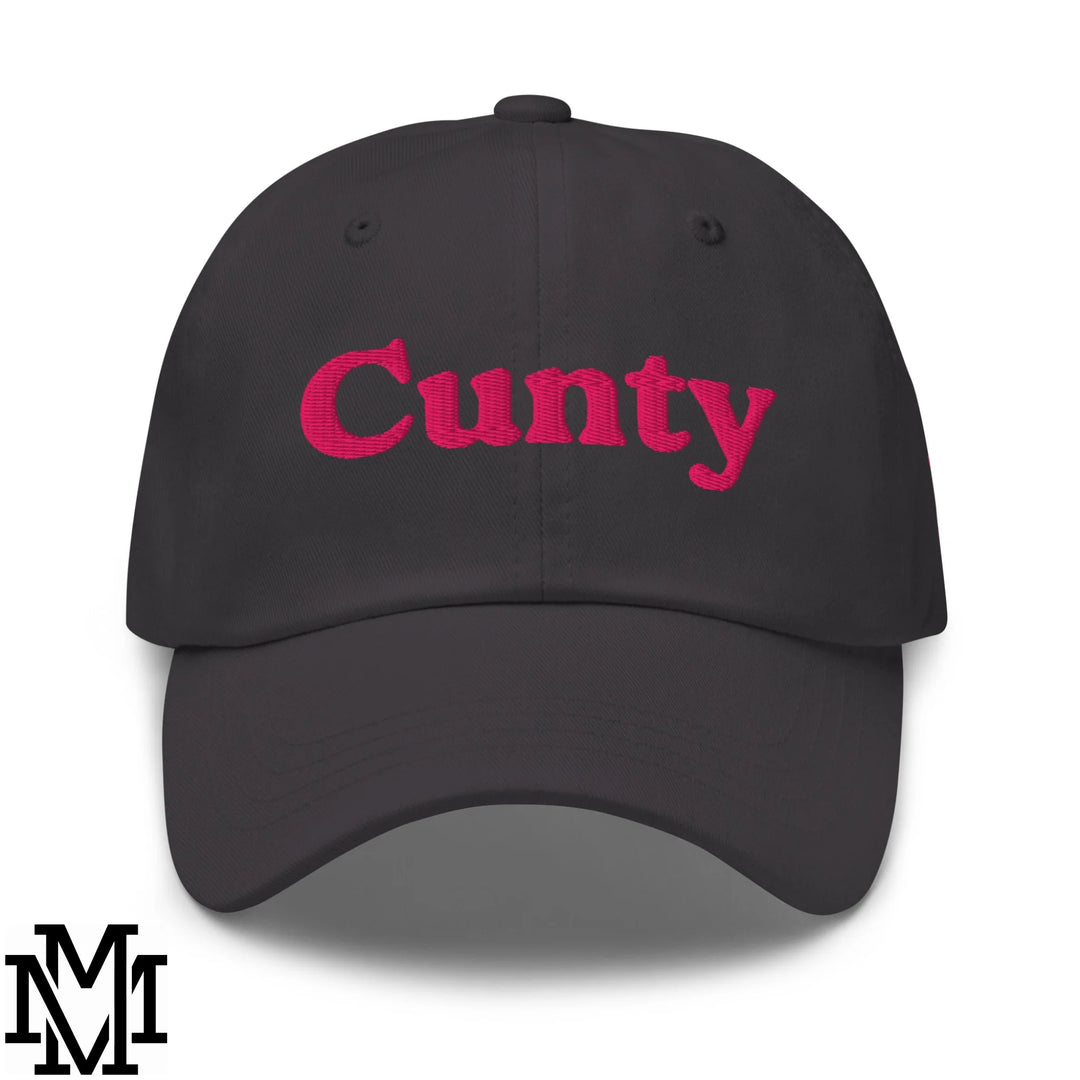 Cunty Embroidered Unstructured Dad Hat - Dark Grey