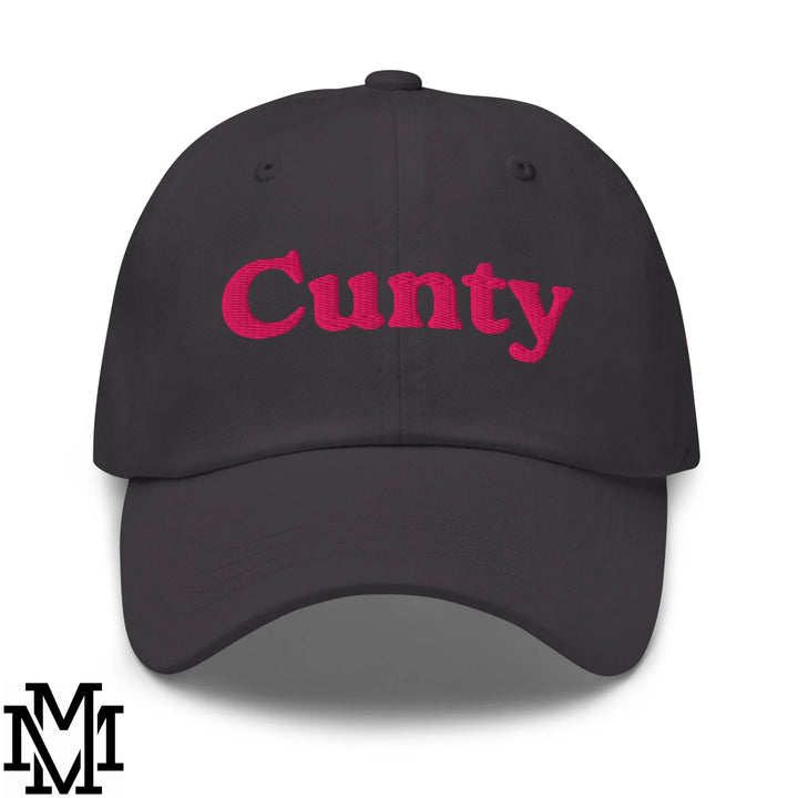 Cunty Embroidered Unstructured Dad Hat - Dark Grey