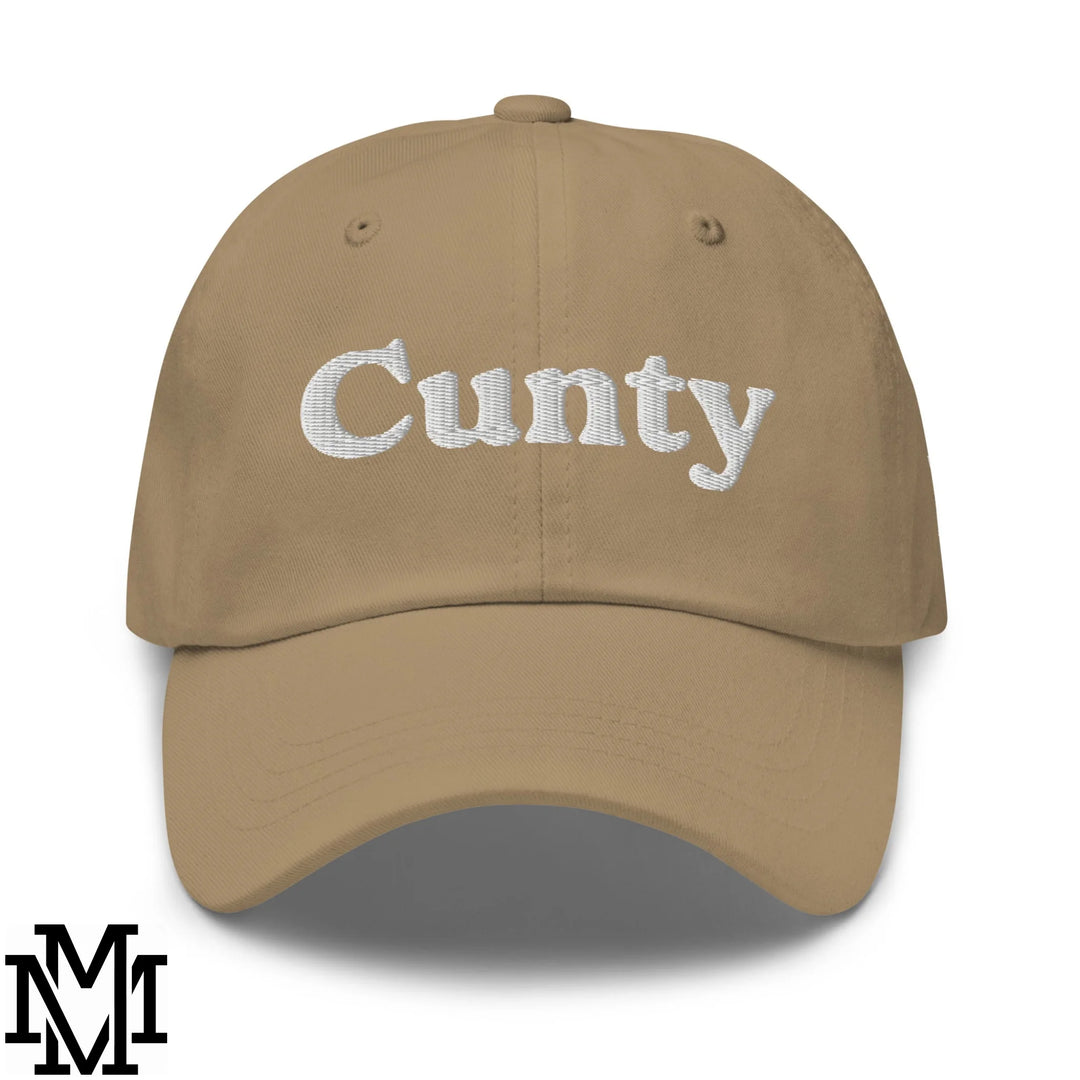 Cunty Embroidered Unstructured Dad Hat - Khaki