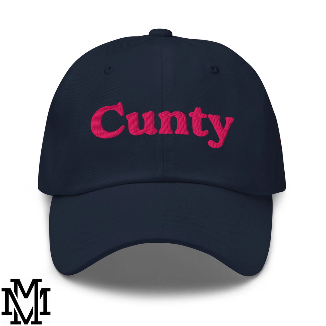 Cunty Embroidered Unstructured Dad Hat - Navy