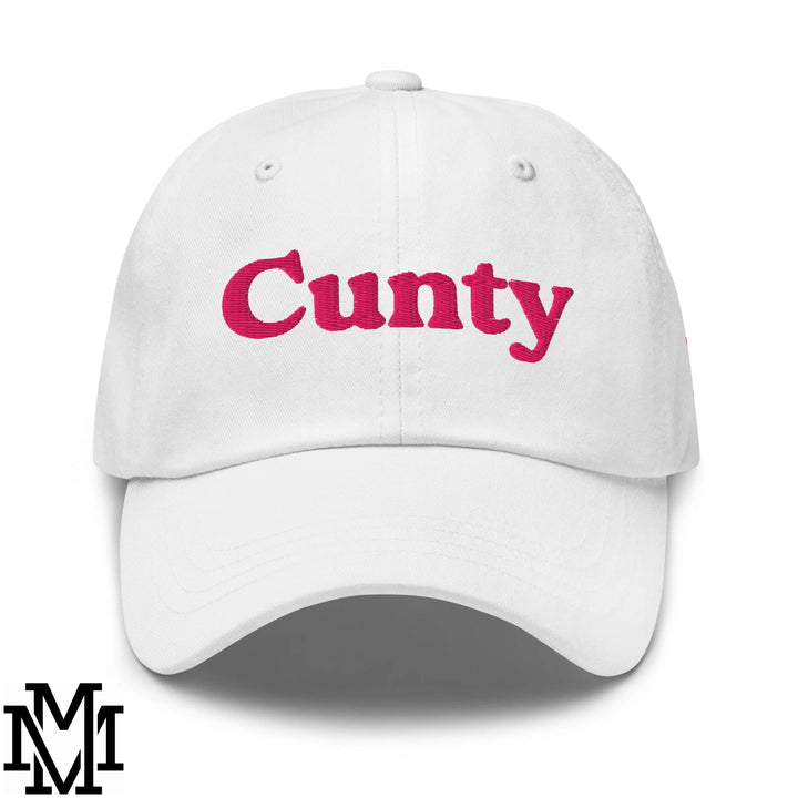 Cunty Embroidered Unstructured Dad Hat - White