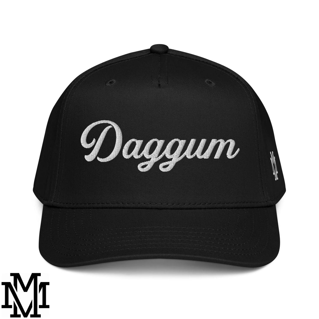 Daggum Embroidered Baseball Snapback Hat - Black