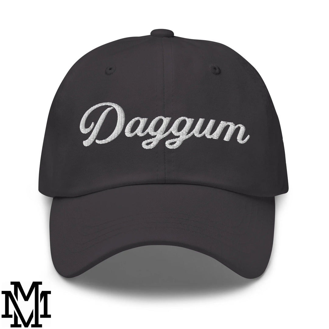 Daggum Embroidered Unstructured Dad Hat - Dark Grey
