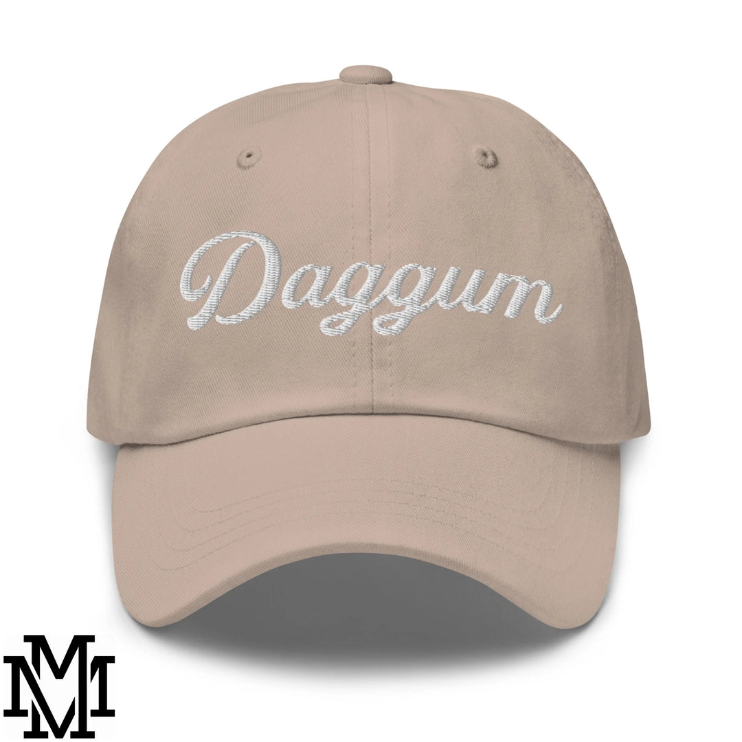 Daggum Embroidered Unstructured Dad Hat - Stone