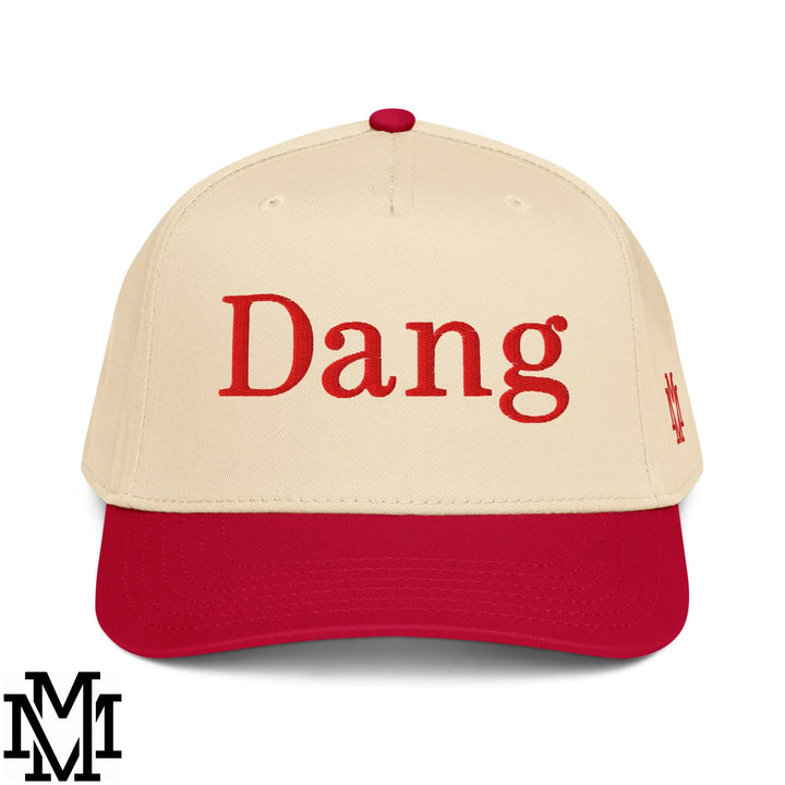Dang Embroidered Baseball Snapback Hat - Red Natural