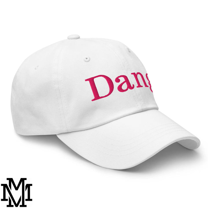 Dang Embroidered Unstructured Dad Hat - White