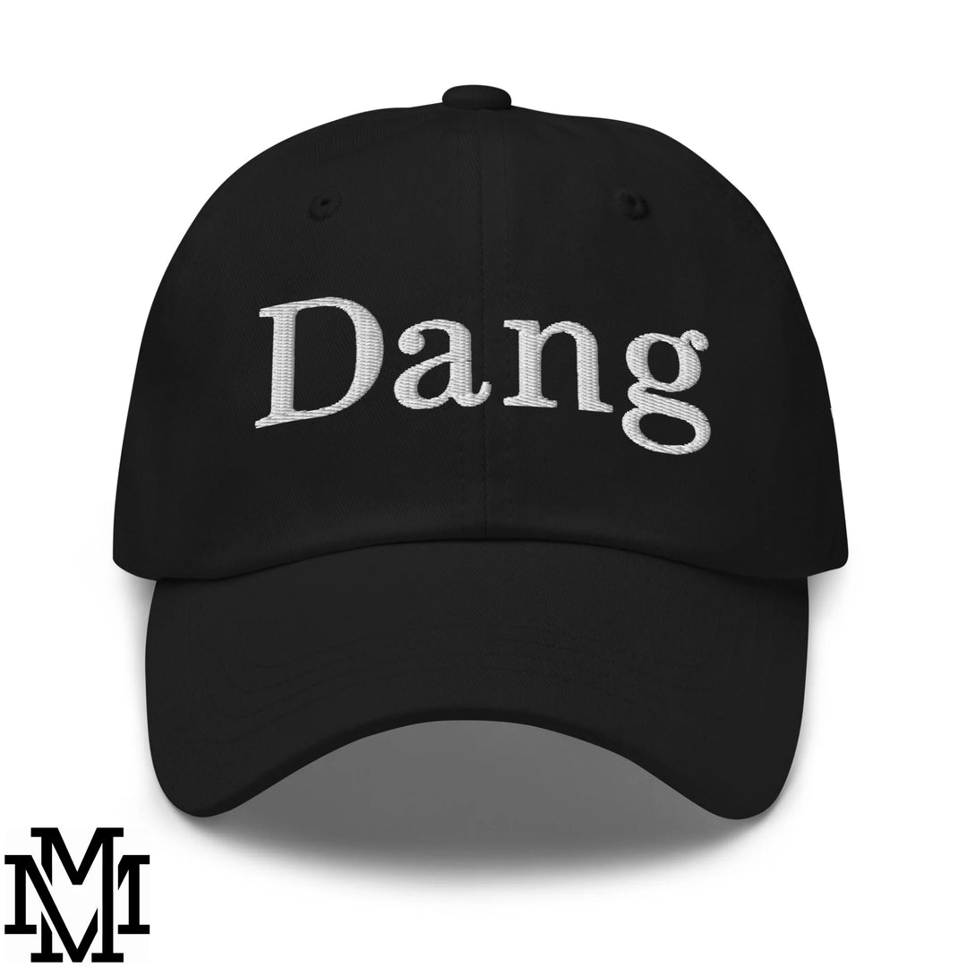 Dang Embroidered Unstructured Dad Hat - Black