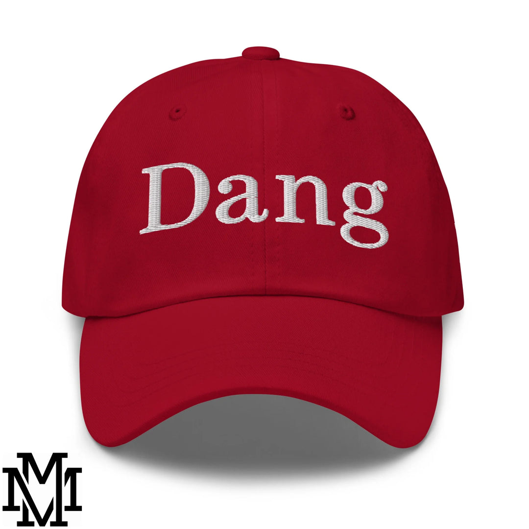 Dang Embroidered Unstructured Dad Hat - Cranberry