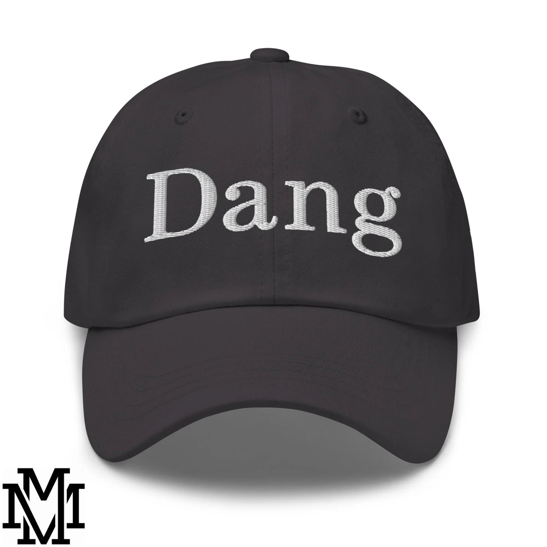 Dang Embroidered Unstructured Dad Hat - Dark Grey