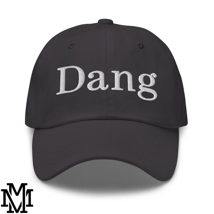 Dang Embroidered Unstructured Dad Hat - Dark Grey