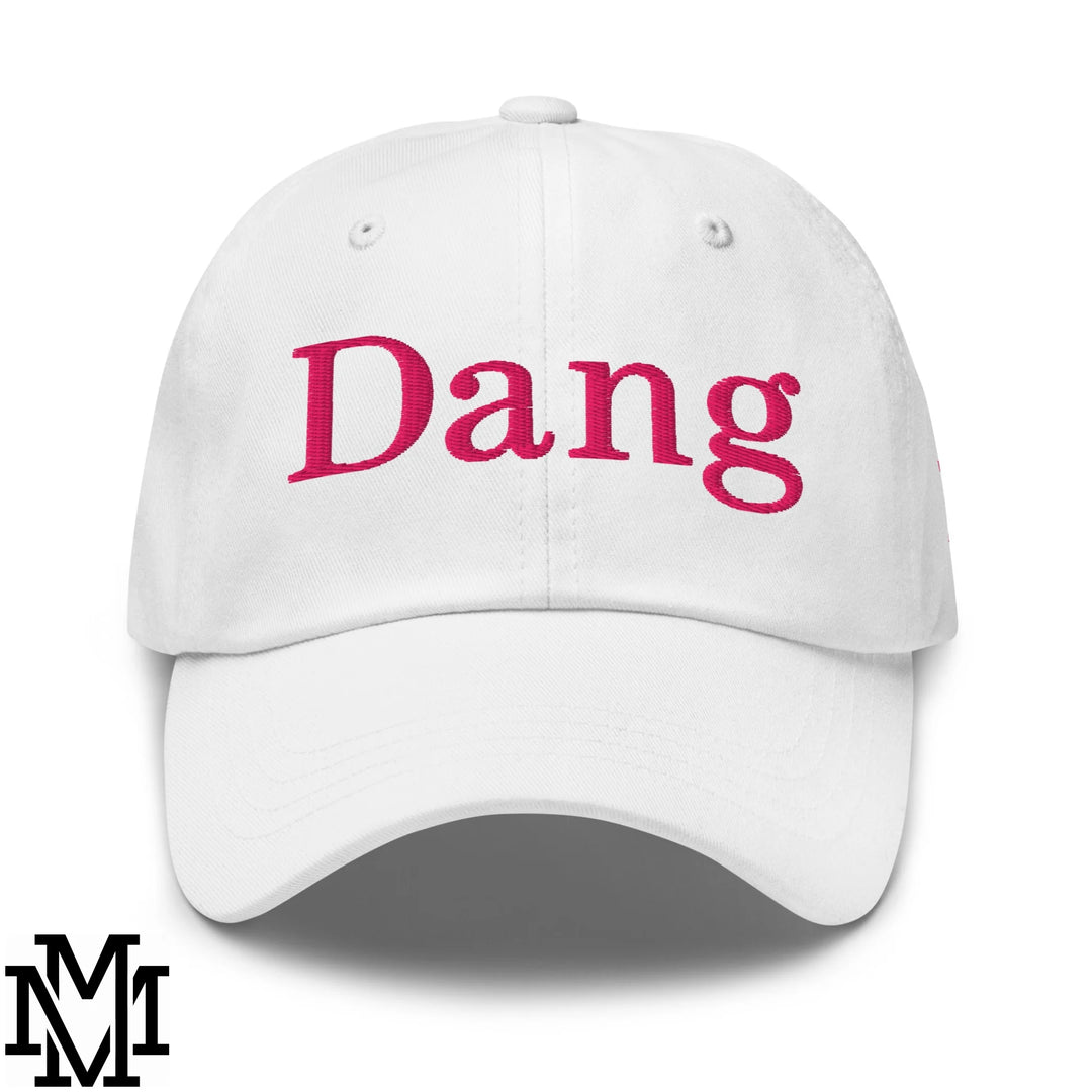 Dang Embroidered Unstructured Dad Hat - White