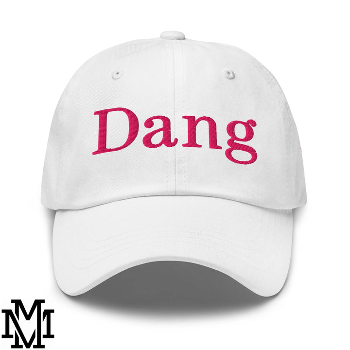 Dang Embroidered Unstructured Dad Hat - White