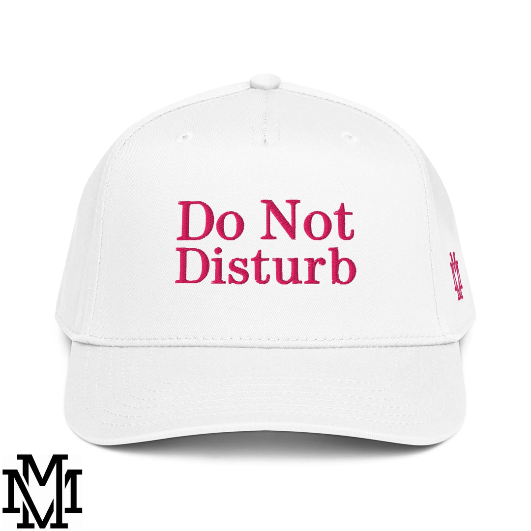 Do Not Disturb Embroidered Baseball Snapback Hat - White